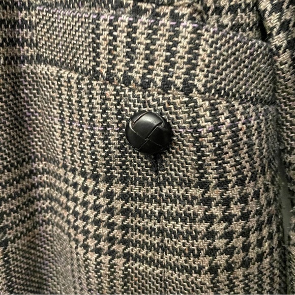 Kenneth Cole Wool Blend Houndstooth Dress Coat | Purple Brown Grey | Siz… - Picture 5 of 10